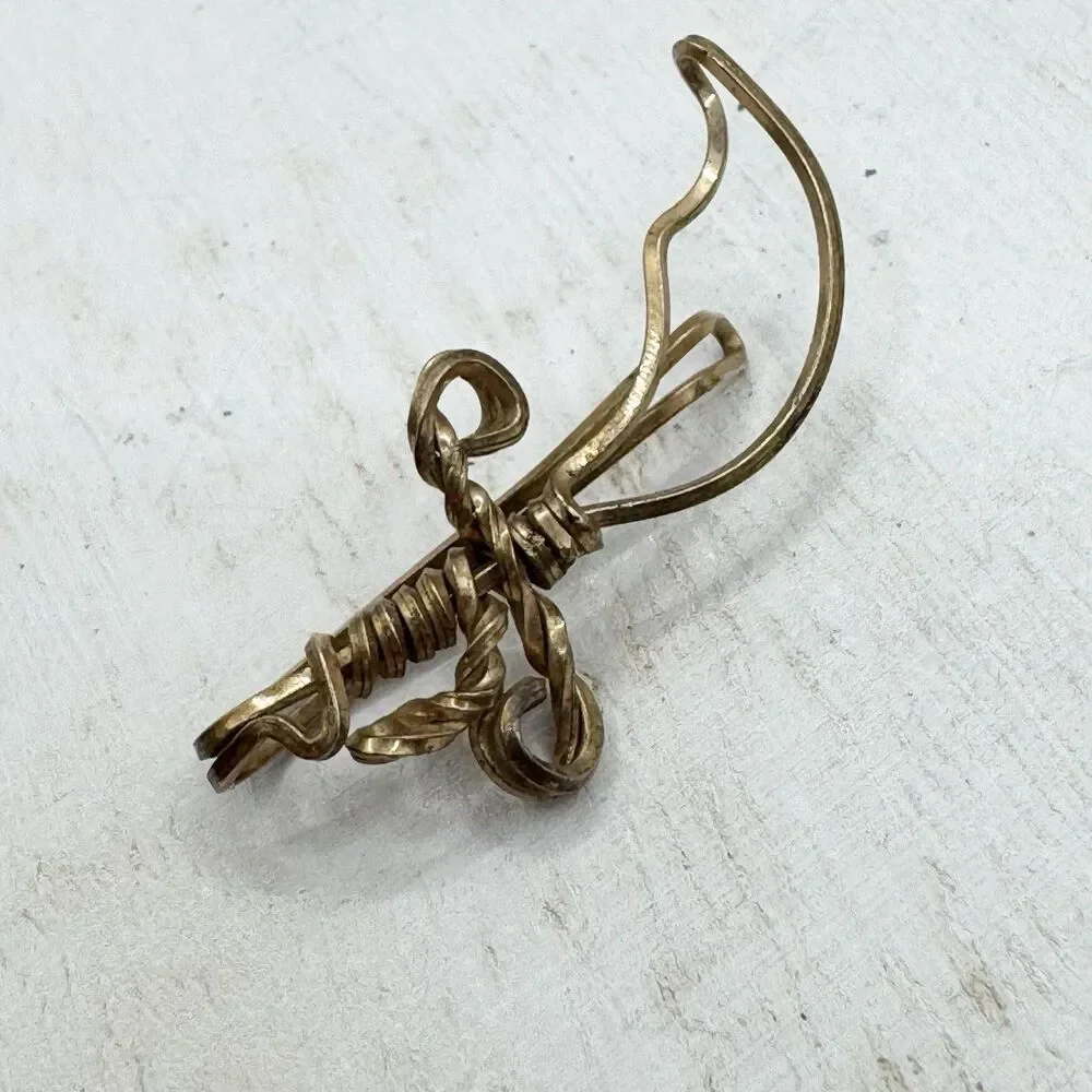 Vintage Wire Scimitar Sword Tie Clip